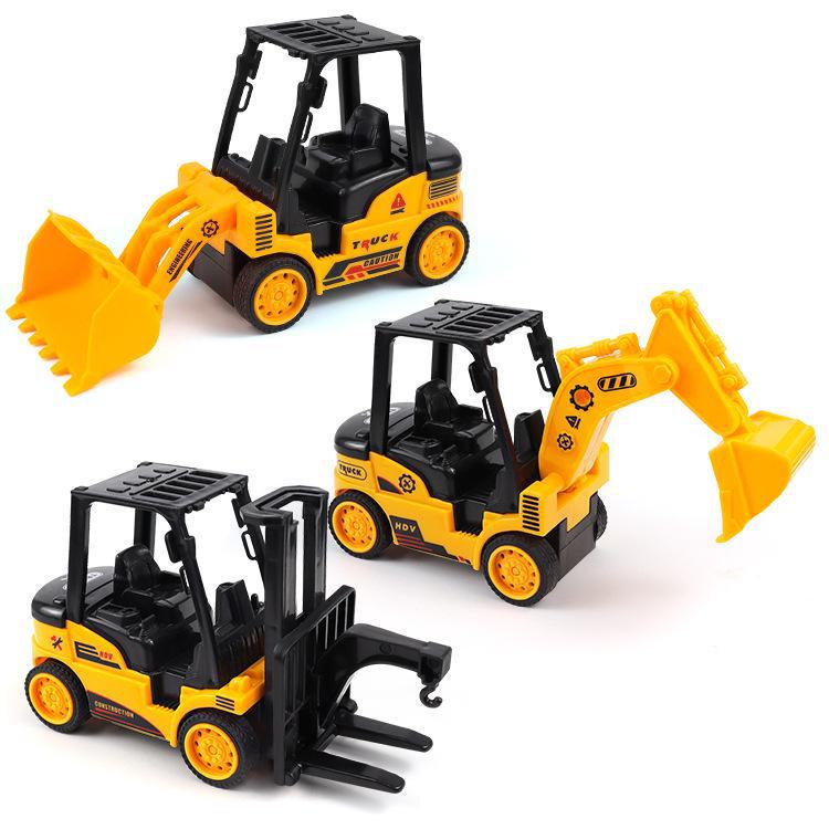 

Большой игрушечный детский экскаватор с откидным механизмом - инженерное моделирование для мальчиков Three large pull-back engineering vehicles