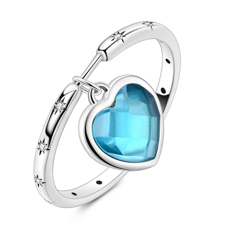 925 Silver Rings Sparking Purple White Pink Blue Zircon LOVE Wedding Ring Women Engagement Jewelry Anniversary Gifts