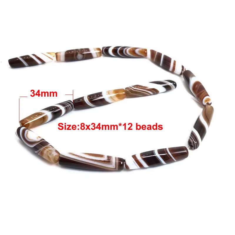 Beads for Jewelry Making measle10X30mm Botswana Agates DIY Christmas Jewelry 15"
