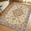 Persian Diamond Flower Area Rug Non Slip Floor Carpet for Living Room Bedroom Study American Retro Home Decor