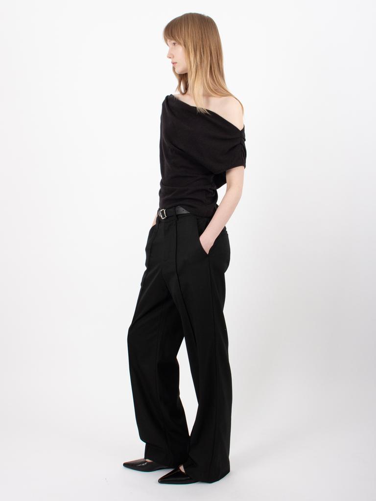 Seleukeu Oblique Drape Top_Black