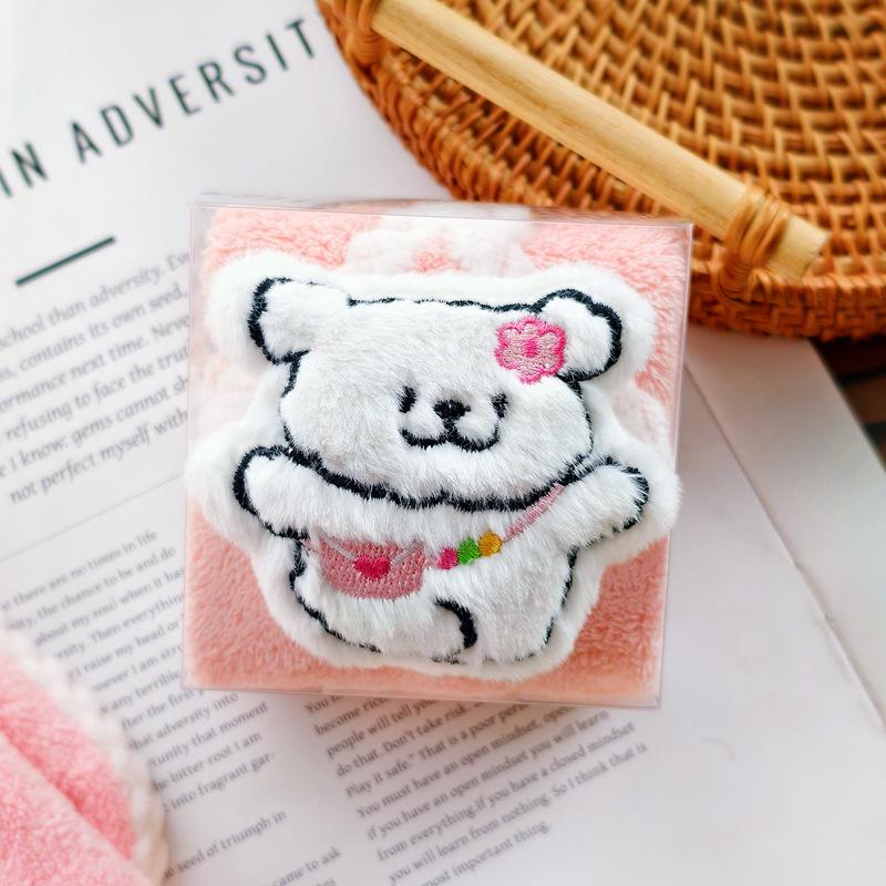 

Yellow Dog Cartoon Plush Hand Towel - Children s Souvenir and Event Gift PVC Gift Box Size 9.5*9.5*4cm