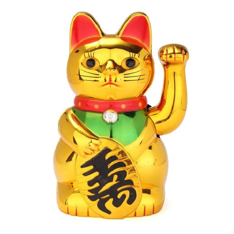 Chinese Lucky Wealth Waving Cat Home Decor Welcome Sculpture Statue Car Ornament