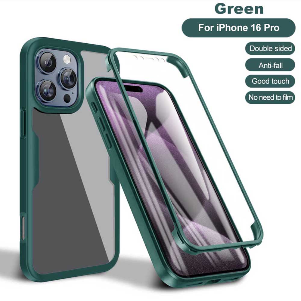 For iPhone 16 Pro Max 360 Full Body Screen Protector Transparent Case For iPhone 16 Pro 16E 16Plus Phone Cover