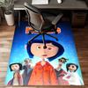 Custom Coraline Mat Personalized Name, Polyester Washable Indoor Entryway Rug, Gift for Christmas, Easter, Thanksgiving Day