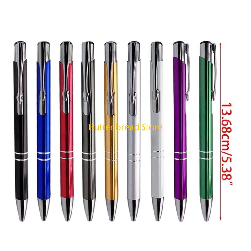 W89C 10 Pcs 1.0mm Ballpoint Pen Metal Retractable Work Pen Pretty Journaling Pen Gift