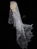 V311 White Lace Bridal Veil: Single-Layer, High-End Influencer Photo Prop