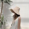 Stylish Accessory Tie Design Fisherman Hat Big Brim Cotton Linen Bucket Hat Foldable Visor Cap Women