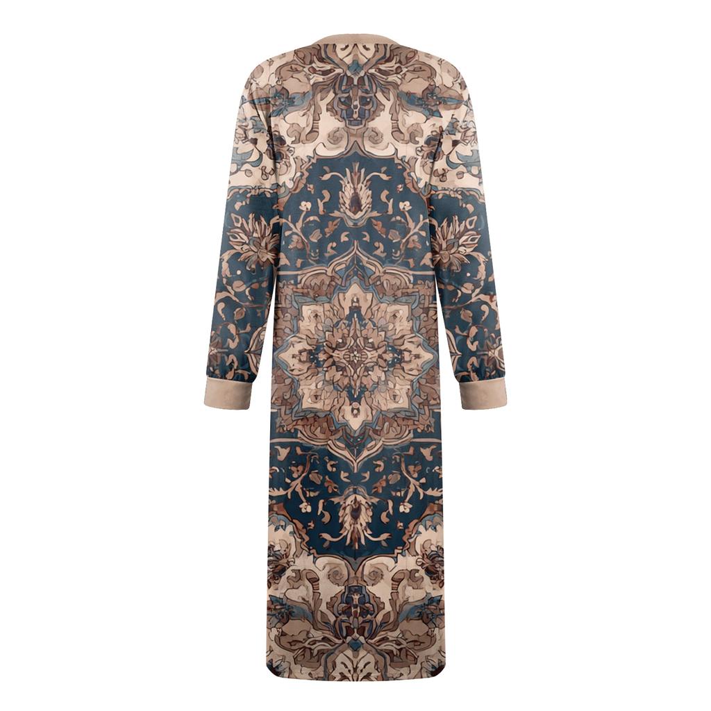 Women's Nightgown Long Loungewear V-neck Nightdress With Pockets