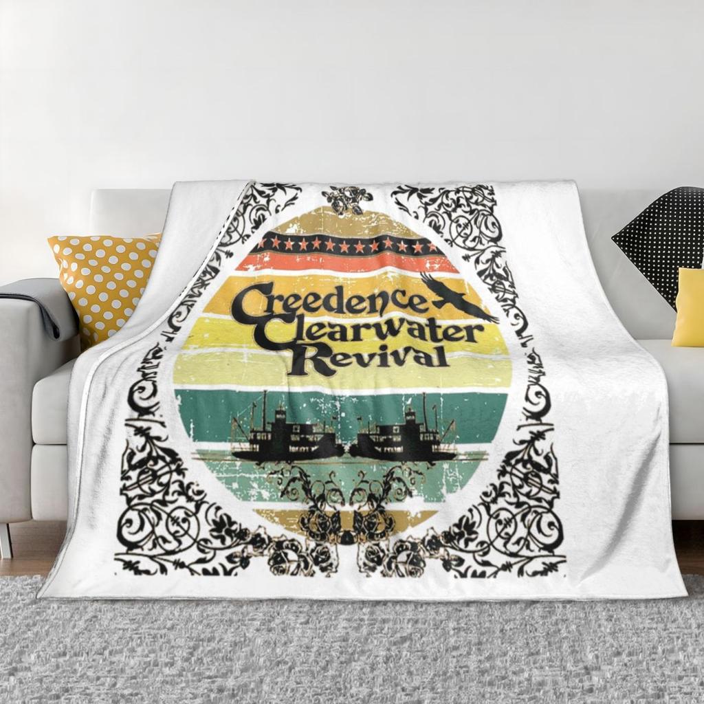Creedence Clearwater Revival Riverboats Blanket Soft Warm Flannel Throw Blanket Bedspread for Bed Living room Picnic Travel