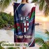 Beach Towel Bologna FC Print Custom Name Text Soft Towel for Swimming Pool