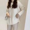 Crew neck retro twist solid color pullover sweater women's autumn and winter new wool bottoming knitted sweater