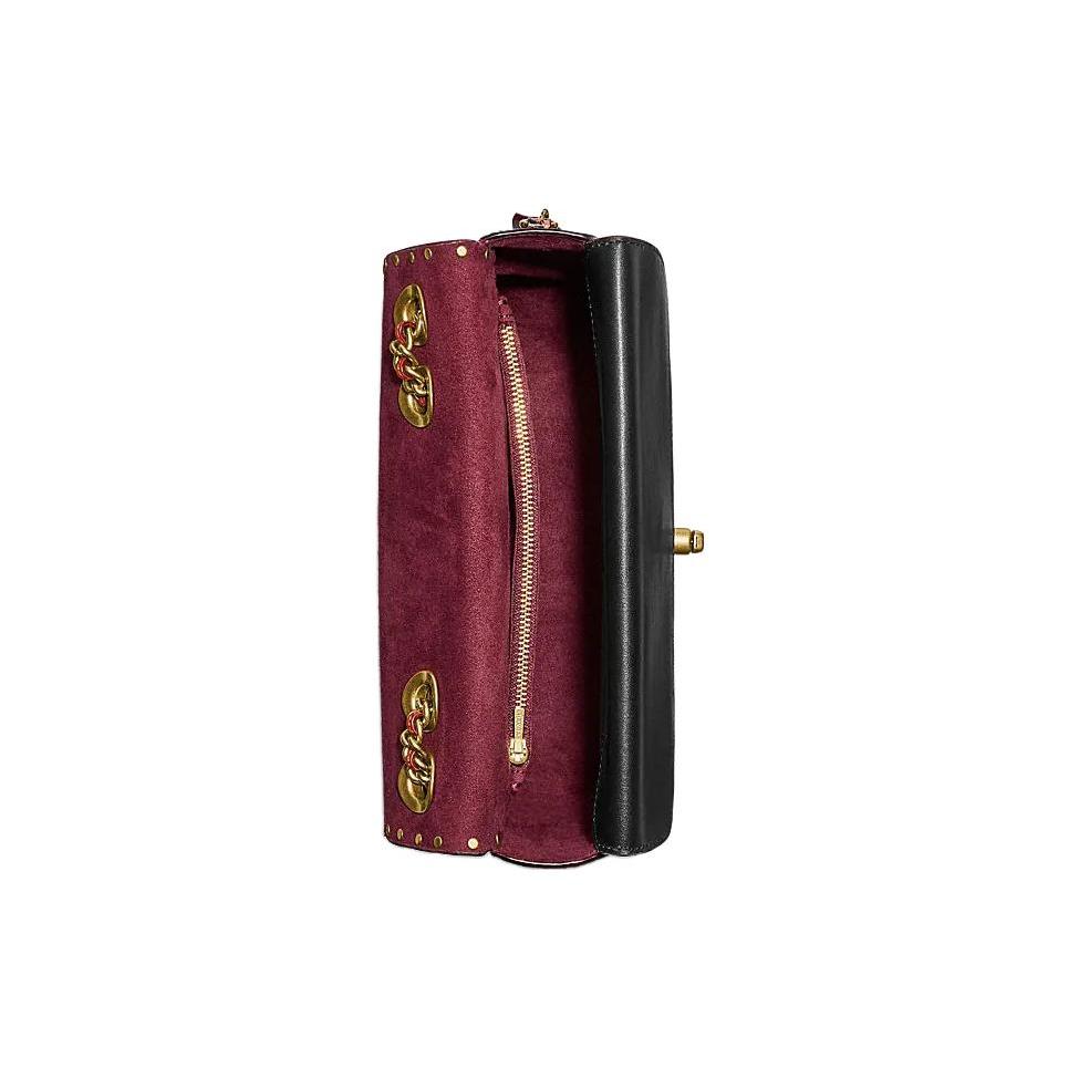 New COACH Madison Cow Leather With Snake Skin Envelope Bag, Crossbody Bag, Shoulder Bag Medium Size Women's Black & Brown C3758-B4WG4