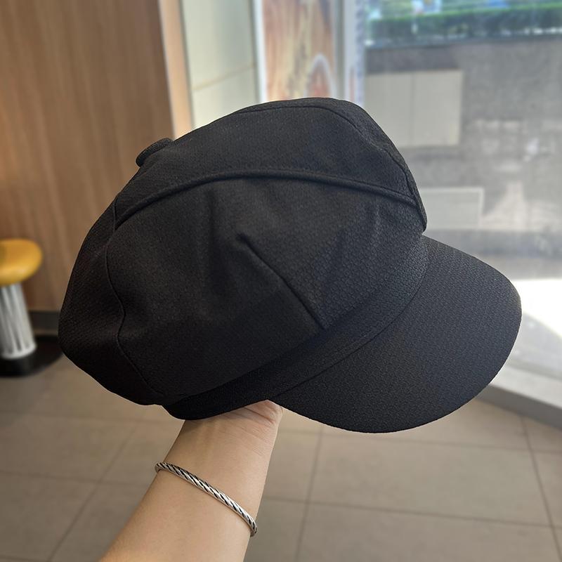 Early autumn versatile face newsboy hat British retro temperament painter hat simple solid color literary octagonal beret