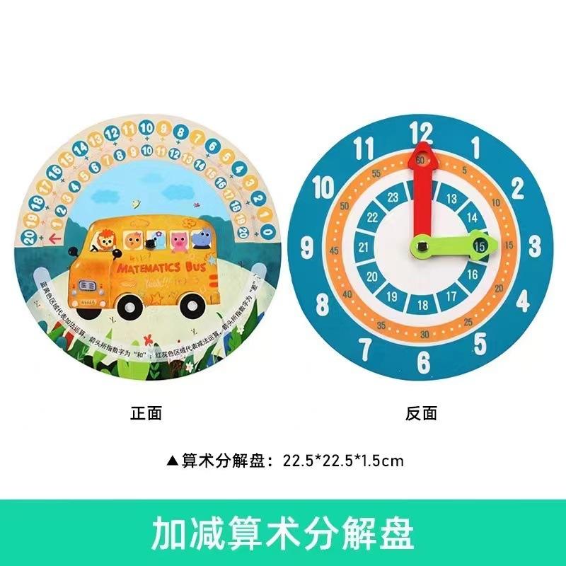 Children's Multifunctional Double-Sided Learning Multiplication Decomposition Disc Math Animal Matching Student Turntable Toy