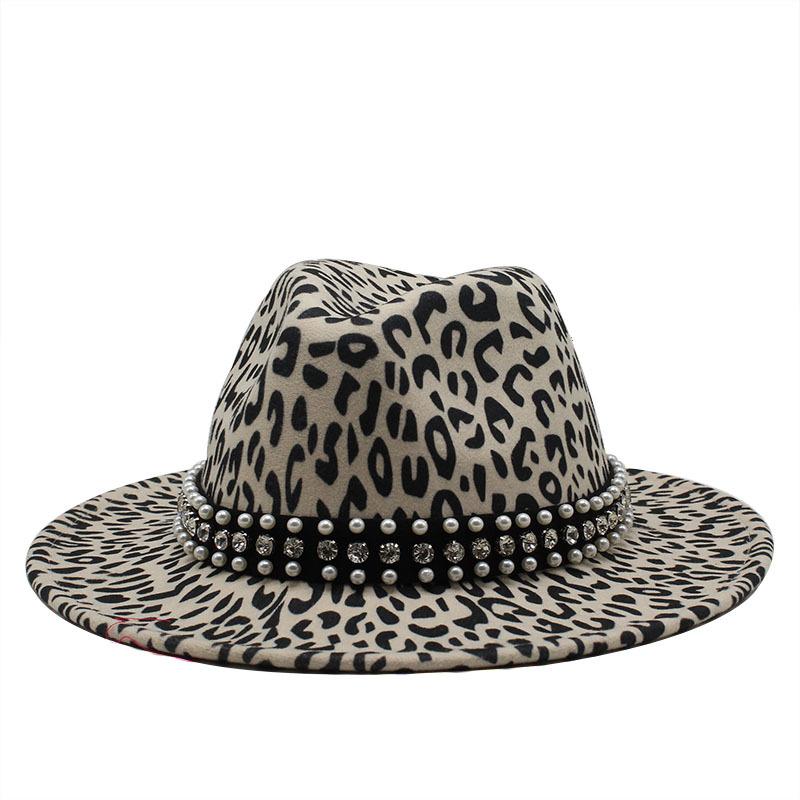 Leopard Print Black Woolen Top Hat Jazz Hat Children