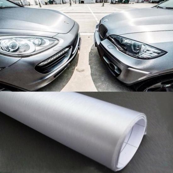 12  x 60  Серебристая матовая алюминиевая виниловая пленка Декоративная наклейка Лист декалей