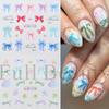 Nail Art Stickers, Cartoon Cute Childlike Colorful Streamer Bow Watermark Nail Stickers