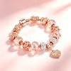Bracelets porte-bonheur en forme de cœur en or Rose, bijoux à la mode, Bracelet perlé, cadeaux d'anniversaire et de noël pour filles et femmes