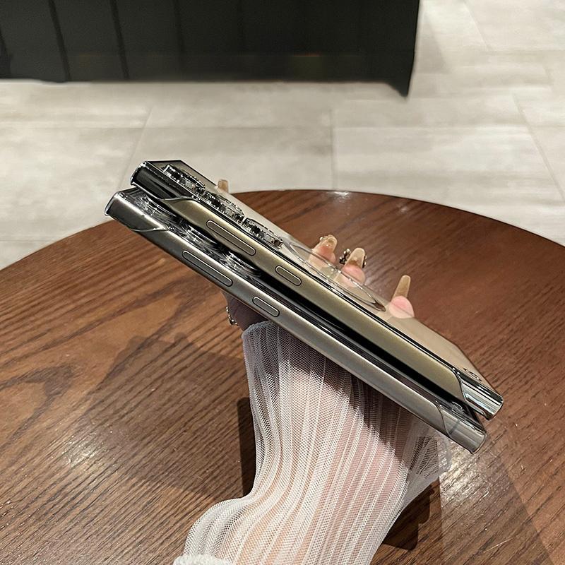 Luxury Plating Magnetic Case For Magsafe For Samsung Galaxy S24 Plus S23 S22 Ultra For Magsafe Wireless Charging Clear PC Cover