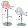 Acrylic Bar Chair Home Office Chair High Stool Lift Chair Back Transparent Telescopic Front Desk Cashier Bar Stool Furniture