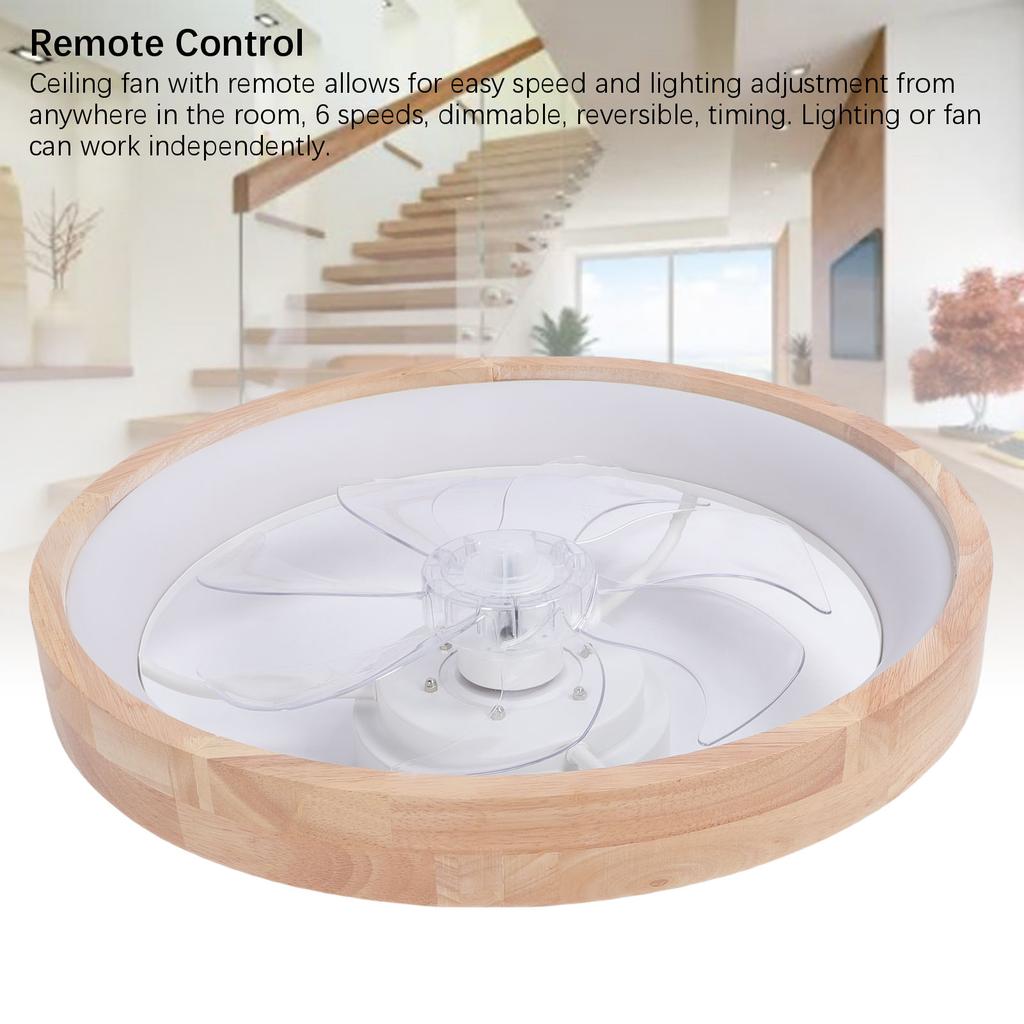 Flush Mount Ceiling Fan with Lights Remote 3 Color Temperature Dimmable Timing 6 Speeds LED Fan Light for Bedroom Living Room