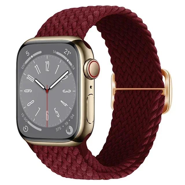 Nylon Strap for Apple Watch Ultra 2 Band 49mm 40mm 44mm 41mm 38 45mm Elastic Braided Loop Bracelet IWatch Series 9 8 7 6 SE 5 4