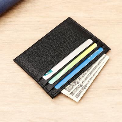 Porte-cartes en cuir fin pour homme avec poche pour carte de crédit