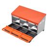 Chicken Nesting Boxes, 3 Compartments, Metal Egg Laying Boxes with Protective Collection Lids, Roll Out Nesting Box, Easy to Assemble, Ideal for Hens,