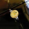 Luxury Oval Cut Yellow Diamond Ring for Women High Quality Imported Carbon Diamond Pink Diamond Fashion Jewelry