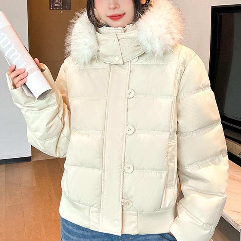 Mode Winter Damen Mäntel Kunstfellkragen Warme Parkas Dicke Lockere Damenjacken