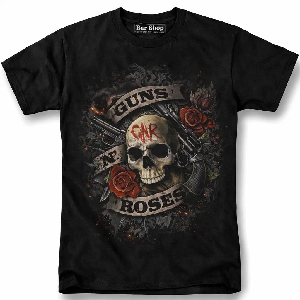 Guns N Roses Firepower T-Shirt Hard Rock Band Mens Black Cotton Unisex S-4XL XS