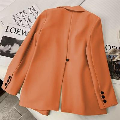 Blazer Casual Solto de Moda Primavera 2025 Feminino – Tamanho Pequeno, Manga Longa, Design Versátil