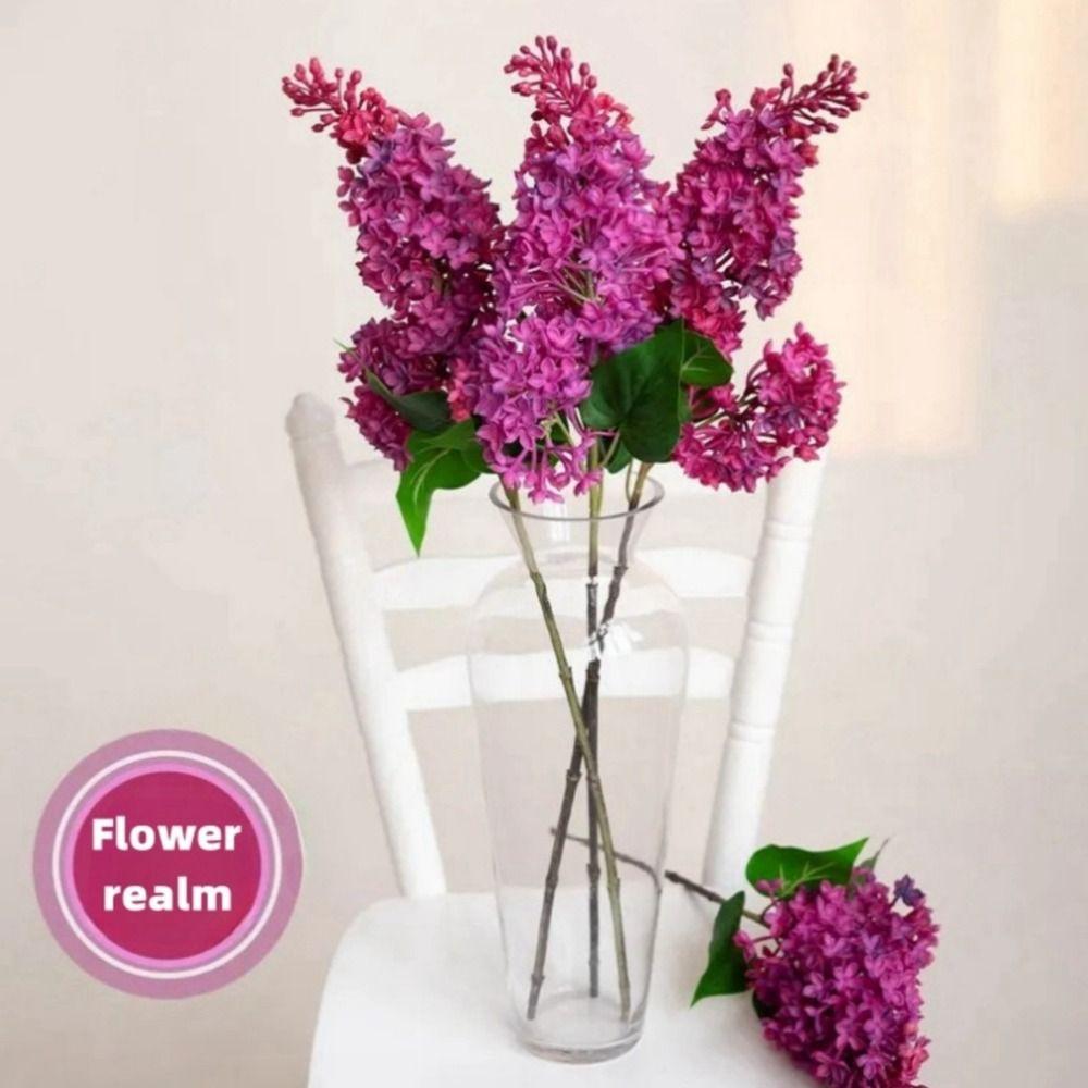 New Pink Artificial Silicone Lilac Flower 75 Cm Purple Artificial Faux Plants Simulation Plastic Fake Flower Home Decor