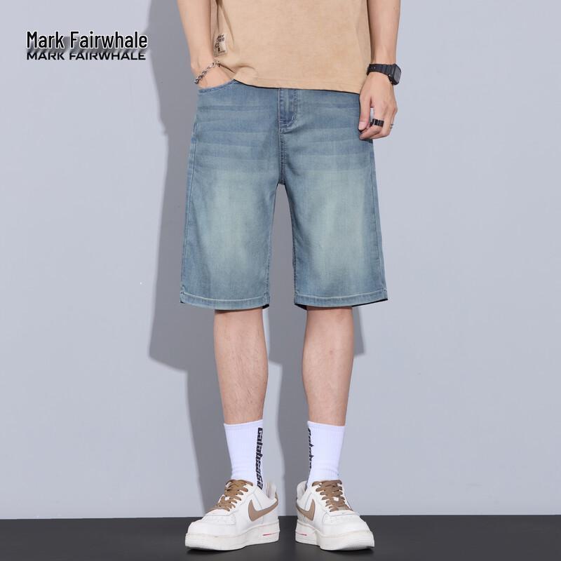MARK FAIRWHALE Men s Tencel Lyocell Breathable Knee-Length Shorts 28