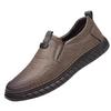 Leather Shoes Men's Low-top Round Head Soft-soled Casual Shoes Trendy One-pedal Driving Shoes Comfortable Shoes Men