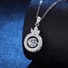 Sterling Silver Moissanite Crown Pendant Necklace for Women - 1 Carat S925 Dynamic Necklace