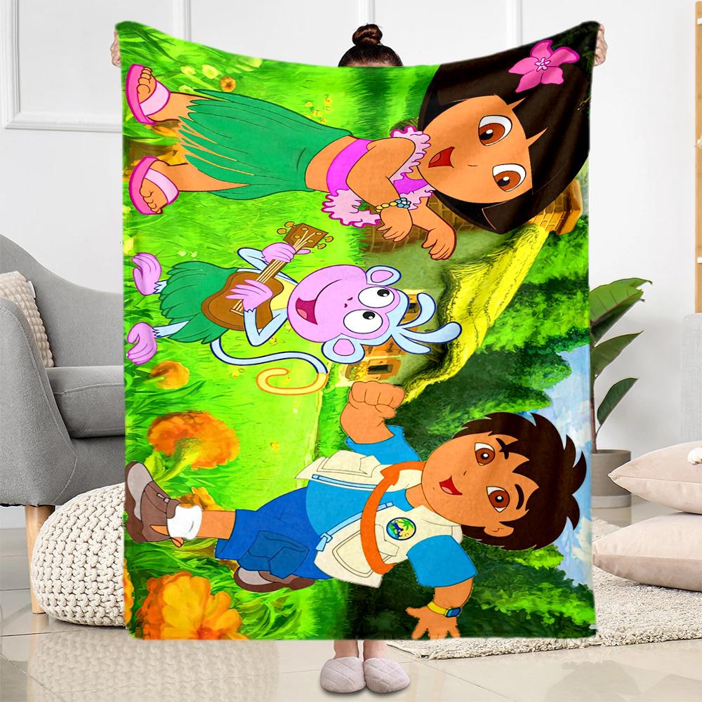 Dora Explorer Blanket Soft & Cozy Suitable for Picnics Couch Office Chair All-Season Use Digital Print Best Holiday Gift for Friends Family