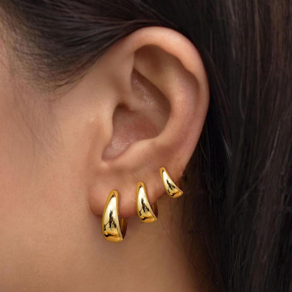 New Fashion Heavy Gold Earrings Generous Exquisite Ear Buckles Personality Trend Versatile Fashion Accessories