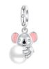 Copper Metal Animal Charm Bead Components Bear Rabbit Dog Panda Elephant Pig Kapibala Bead Components Pendant Bead Components Compatible With