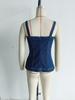 Damen Sommer 2026 Europäische & Amerikanische Mode Sexy Enganliegendes Jeans-Trägertop