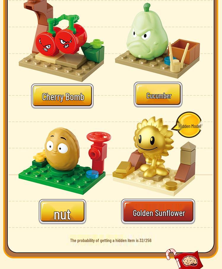 Goody Plants vs. Zombies Sunflower Pea Shooter Zombie Assembly Model Toy