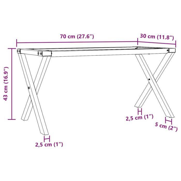 VidaXL Coffee Table Legs X-Frame, Accent Table Legs, End Table Legs Living Room Home Interior, 357898