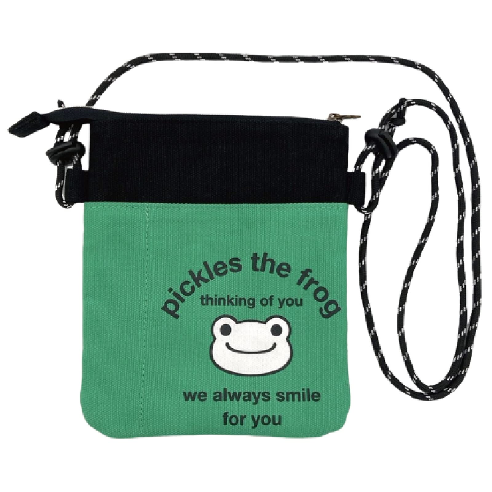 

Nakajima Corporation Pickles the Frog alWays smile W-pocket shoulder bag green 182630-23