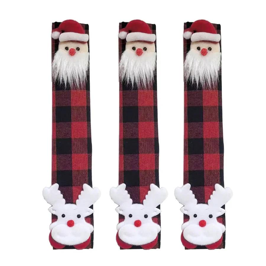 3D Design Covers Christmas Handle Covers Easy To Clean Multiple Sizes Available Santa Claus Design For Refrigerators