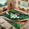 Real Betis Football Print Crystal Velvet Rug, Comfortable Water Absorbent Non Slip Indoor Floor Carpet