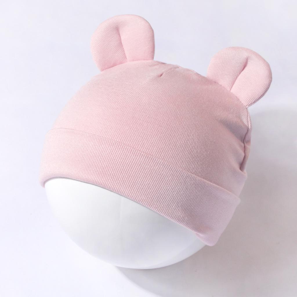 Мягкая эластичная шапочка-мишка для малыша - Надежно защищает родничок новорожденного