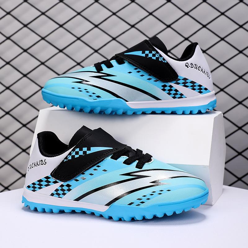 

New Velcro + Lace-Up Children s Football Shoes Broken Nails Male and Female Students Primary School Students Competition Training Sports 32