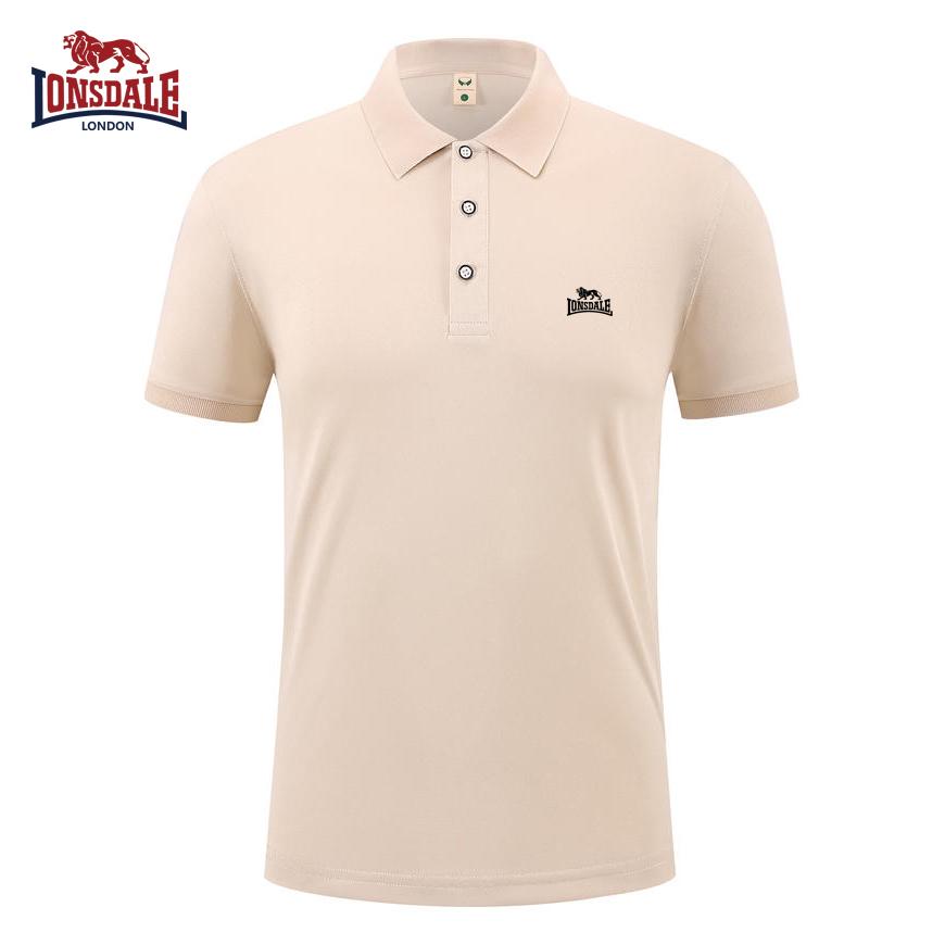 Lonsdale 2026 Zomer Nieuw Geborduurd Casual Sportkraag Poloshirt, Zweetafvoerend en Vocht absorberend Puur XXL