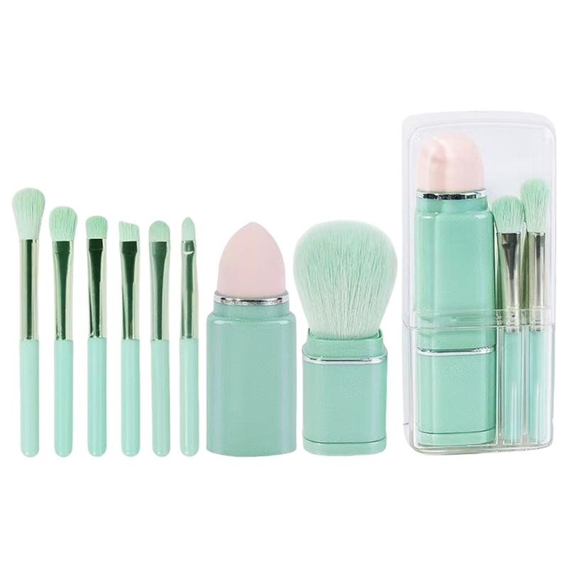 Compact 8 in 1 Eye Makeup Brush Set for Traveler and Beauty Enthusiasts Essential Portable Travel Beauty Tools